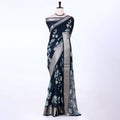 Teal Dola Silk Sarees for Women | Office Wear Casual Outings & Special Occasions | Jeyachandran - Full View