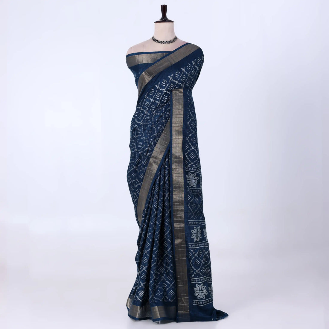 Teal Dola Silk Sarees for Women | Office Wear Casual Outings & Special Occasions | Jeyachandran - Full View