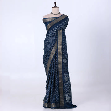 Teal Dola Silk Sarees for Women | Office Wear Casual Outings & Special Occasions | Jeyachandran - Full View