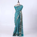 Teal Dola Silk Sarees for Women | Office Wear Casual Outings & Special Occasions | Jeyachandran - Full View