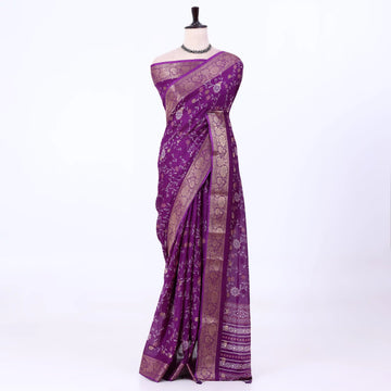 Purple Dola Silk Sarees for Women | Office Wear Casual Outings & Special Occasions | Jeyachandran - Full View