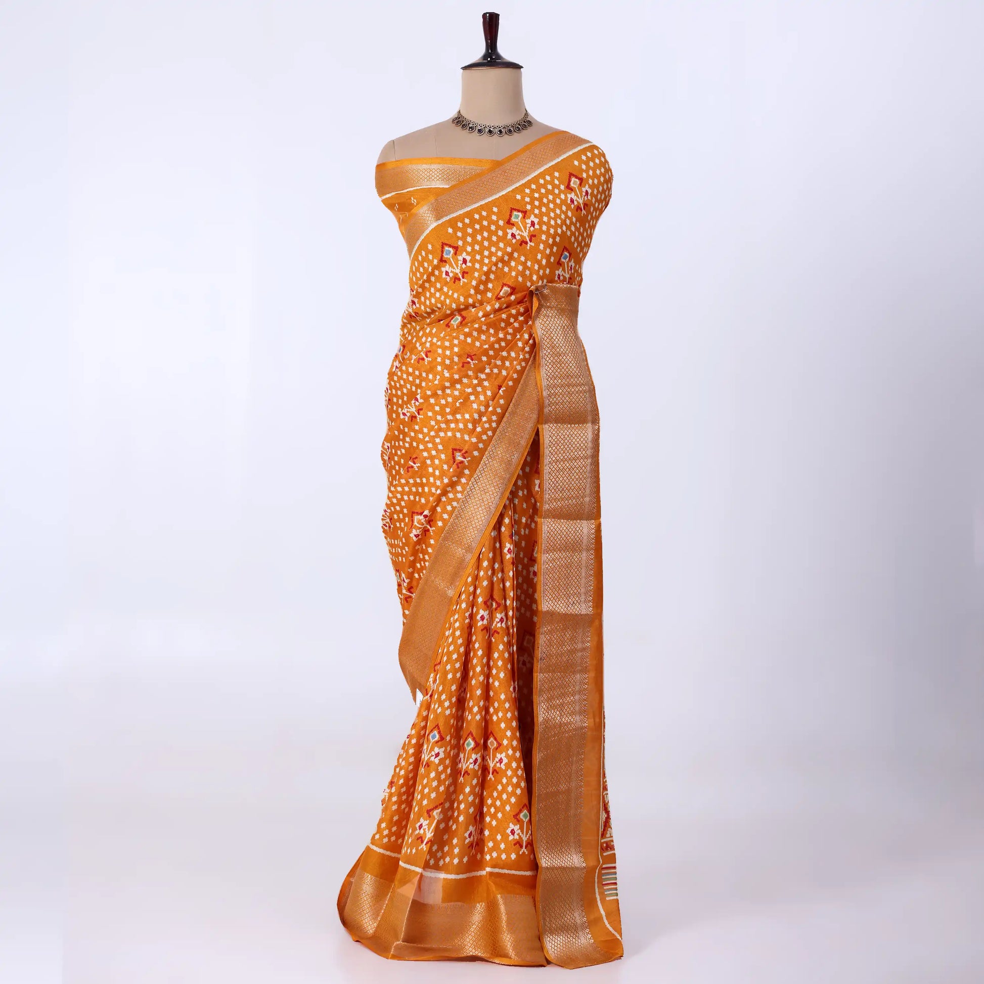 Yellow Dola Silk Sarees for Women | Office Wear Casual Outings & Special Occasions | Jeyachandran - Full View