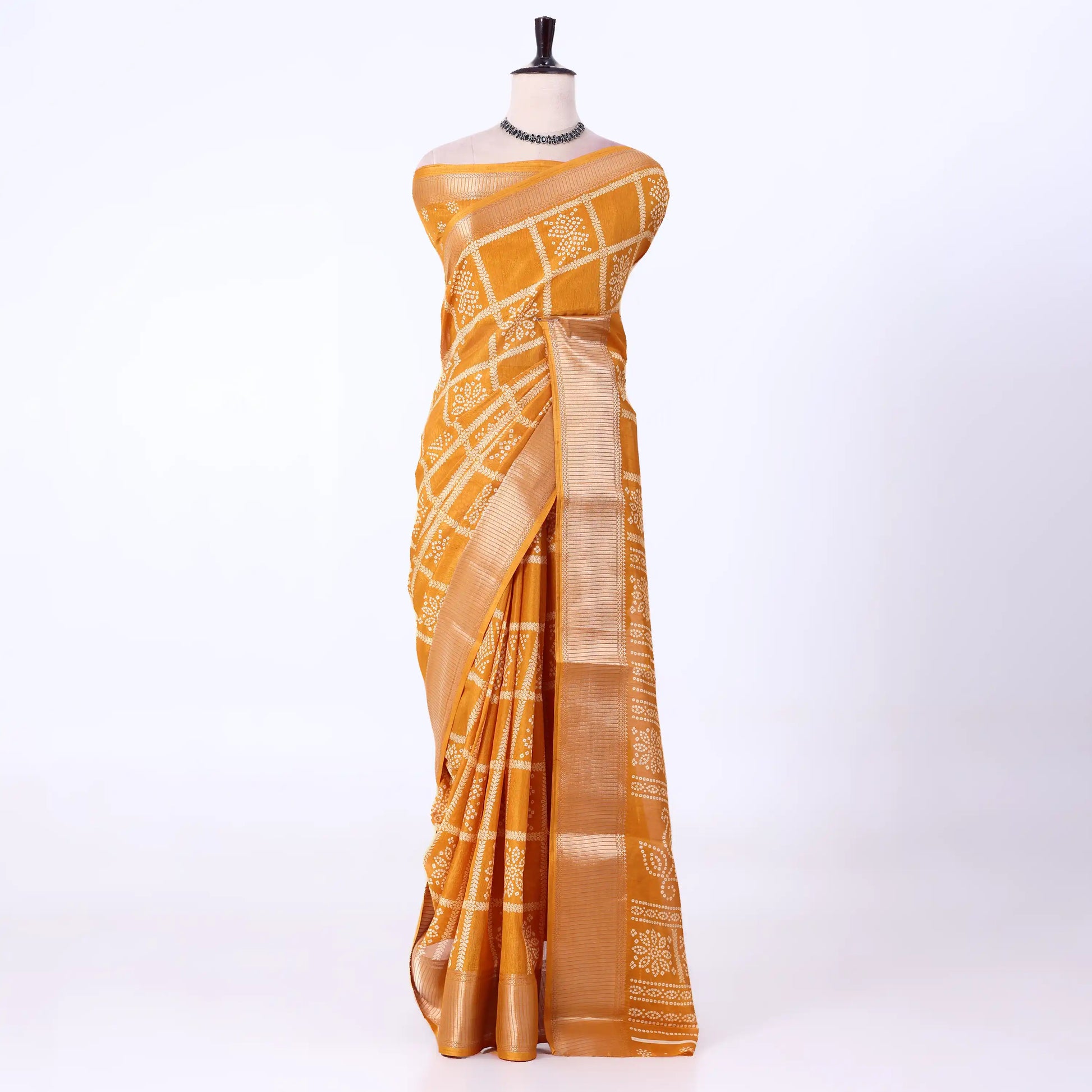 Yellow Dola Silk Sarees for Women | Office Wear Casual Outings & Special Occasions | Jeyachandran - Full View