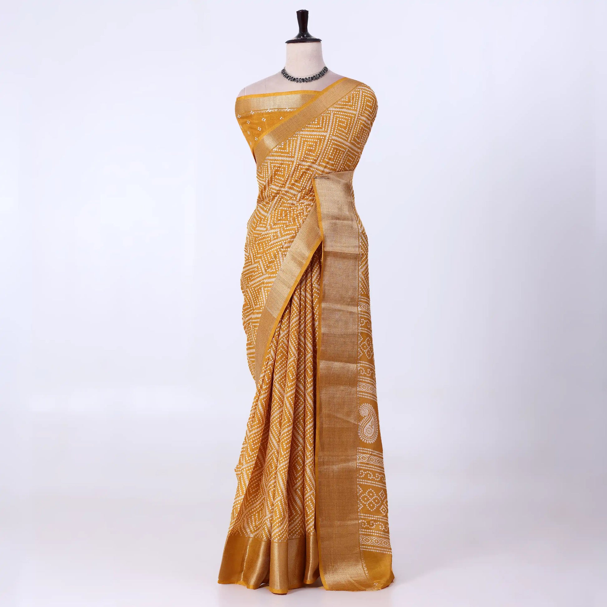 Yellow Dola Silk Sarees for Women | Office Wear Casual Outings & Special Occasions | Jeyachandran - Full View