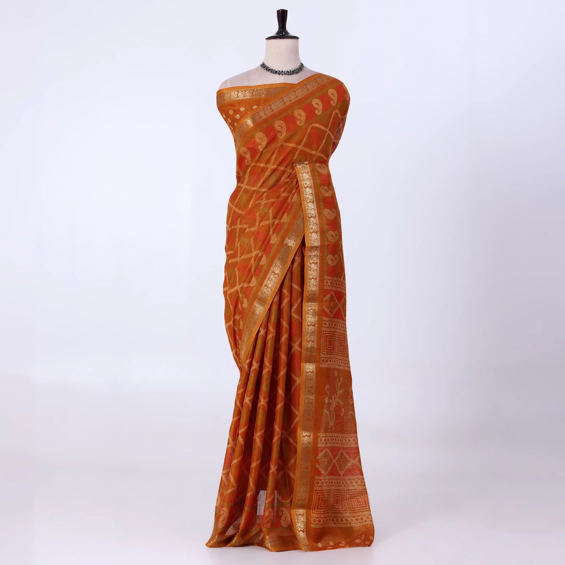 Yellow Dola Silk Sarees for Women | Office Wear Casual Outings & Special Occasions | Jeyachandran - Full View