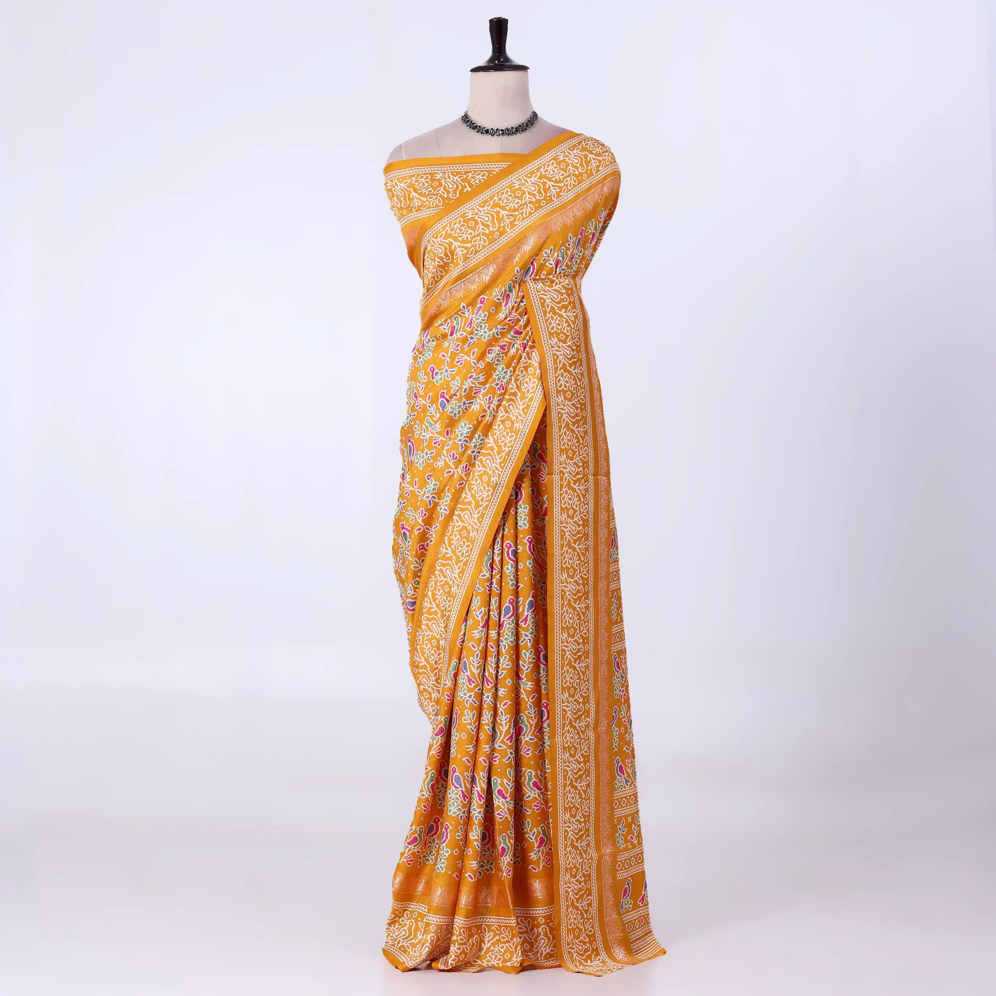 Yellow Dola Silk Sarees for Women | Office Wear Casual Outings & Special Occasions | Jeyachandran - Full View