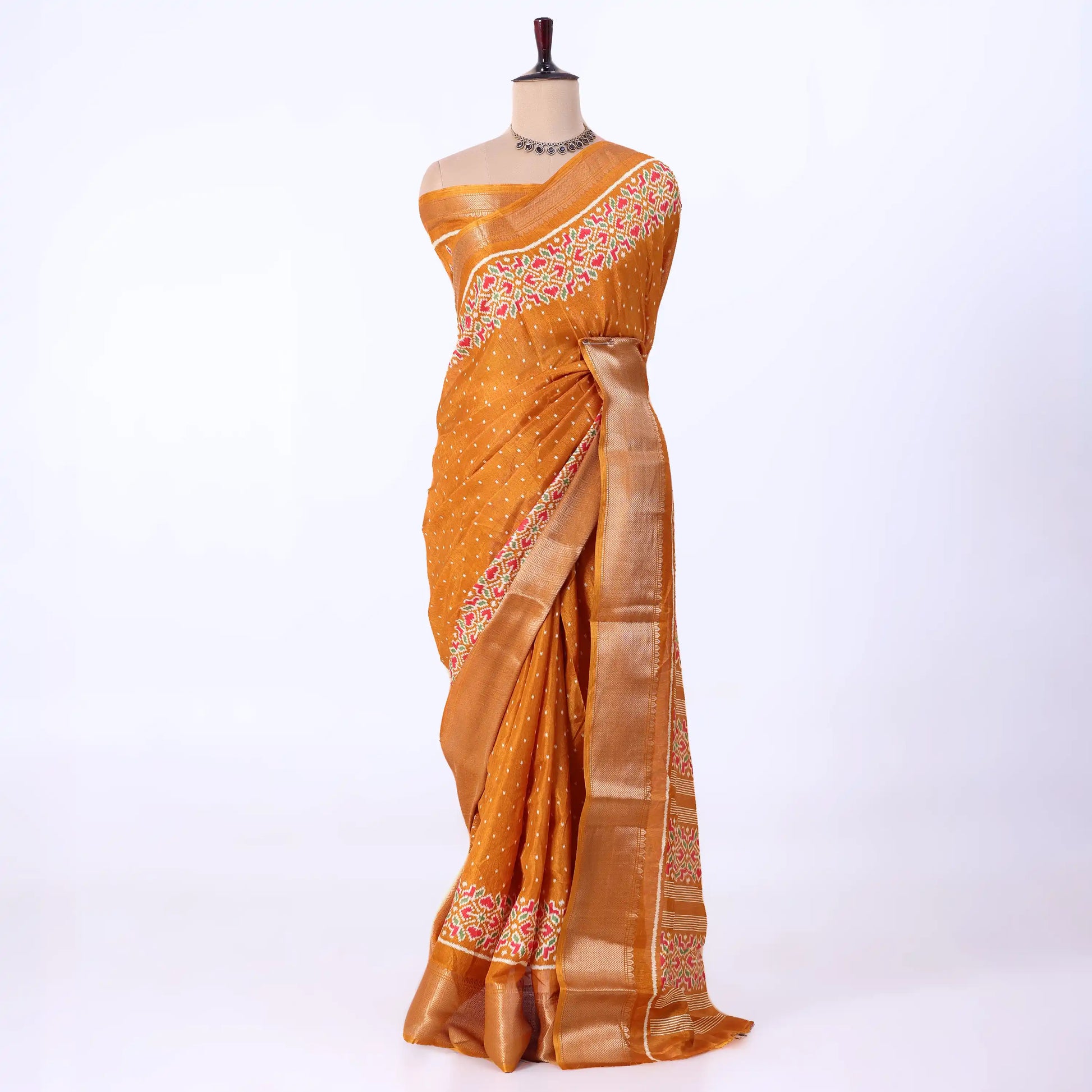 Yellow Dola Silk Sarees for Women | Office Wear Casual Outings & Special Occasions | Jeyachandran - Full View