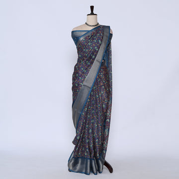 Blue Art Silk Saree for Women | Family Events & Festive Occasion | Jeyachandran - Full View
