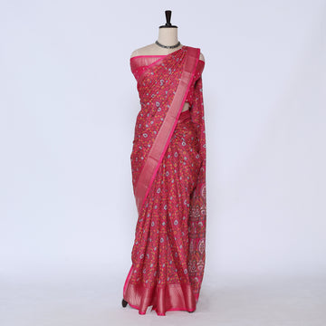 Pink Art Silk Saree for Women | Family Events & Festive Occasion | Jeyachandran - Full View