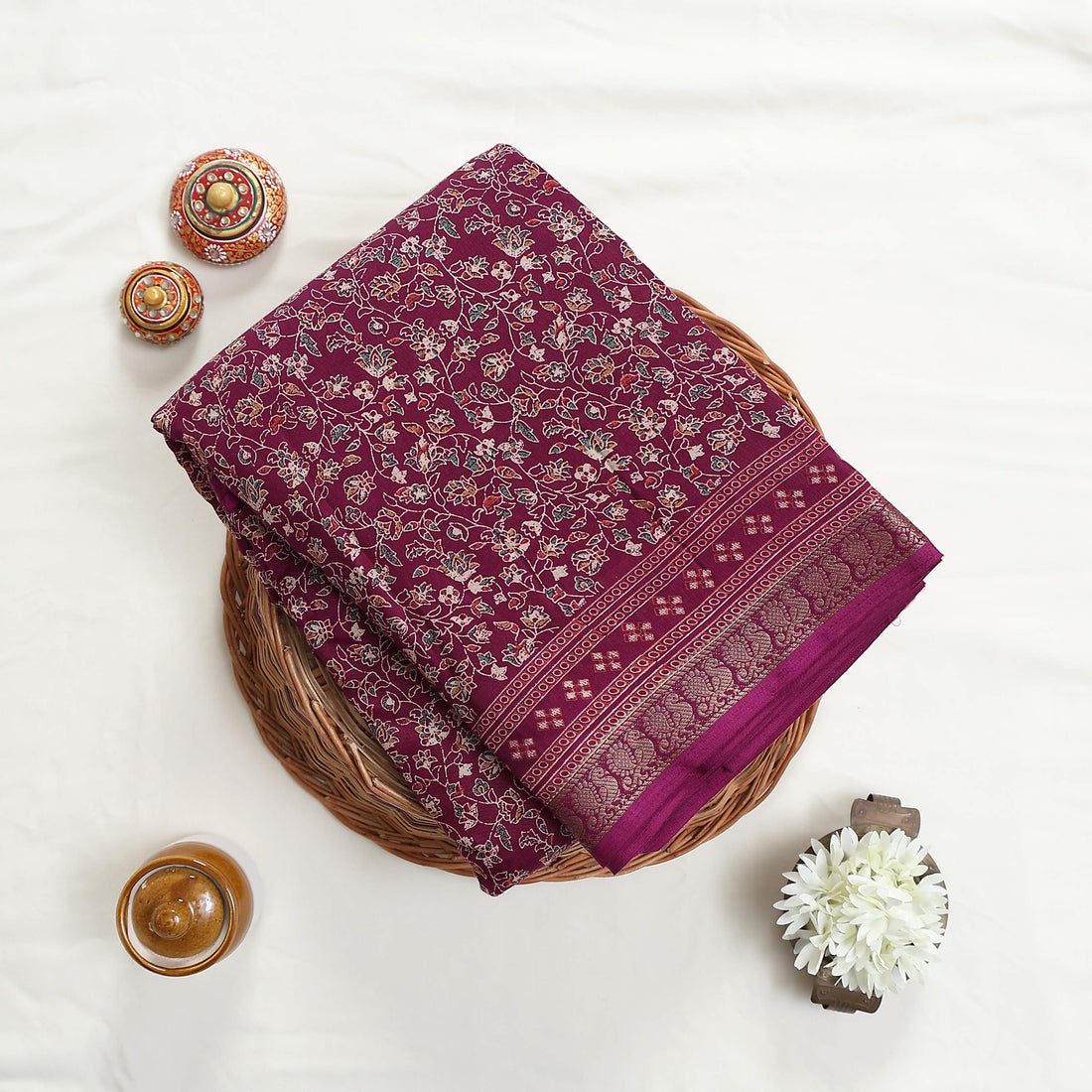 Purple Art Silk Saree for Women | Family Events & Festive Occasion | Jeyachandran - Full View