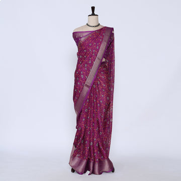Purple Art Silk Saree for Women | Family Events & Festive Occasion | Jeyachandran - Full View