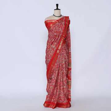 Red Art Silk Saree for Women | Family Events & Festive Occasion | Jeyachandran - Full View