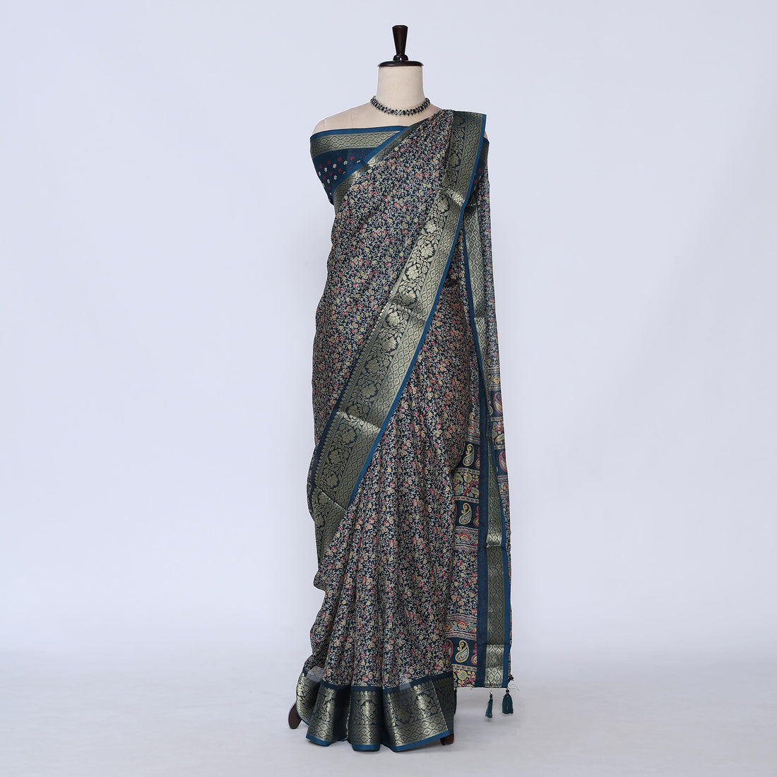 Teal Art Silk Saree for Women | Family Events & Festive Occasion | Jeyachandran - Full View
