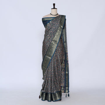 Teal Art Silk Saree for Women | Family Events & Festive Occasion | Jeyachandran - Full View