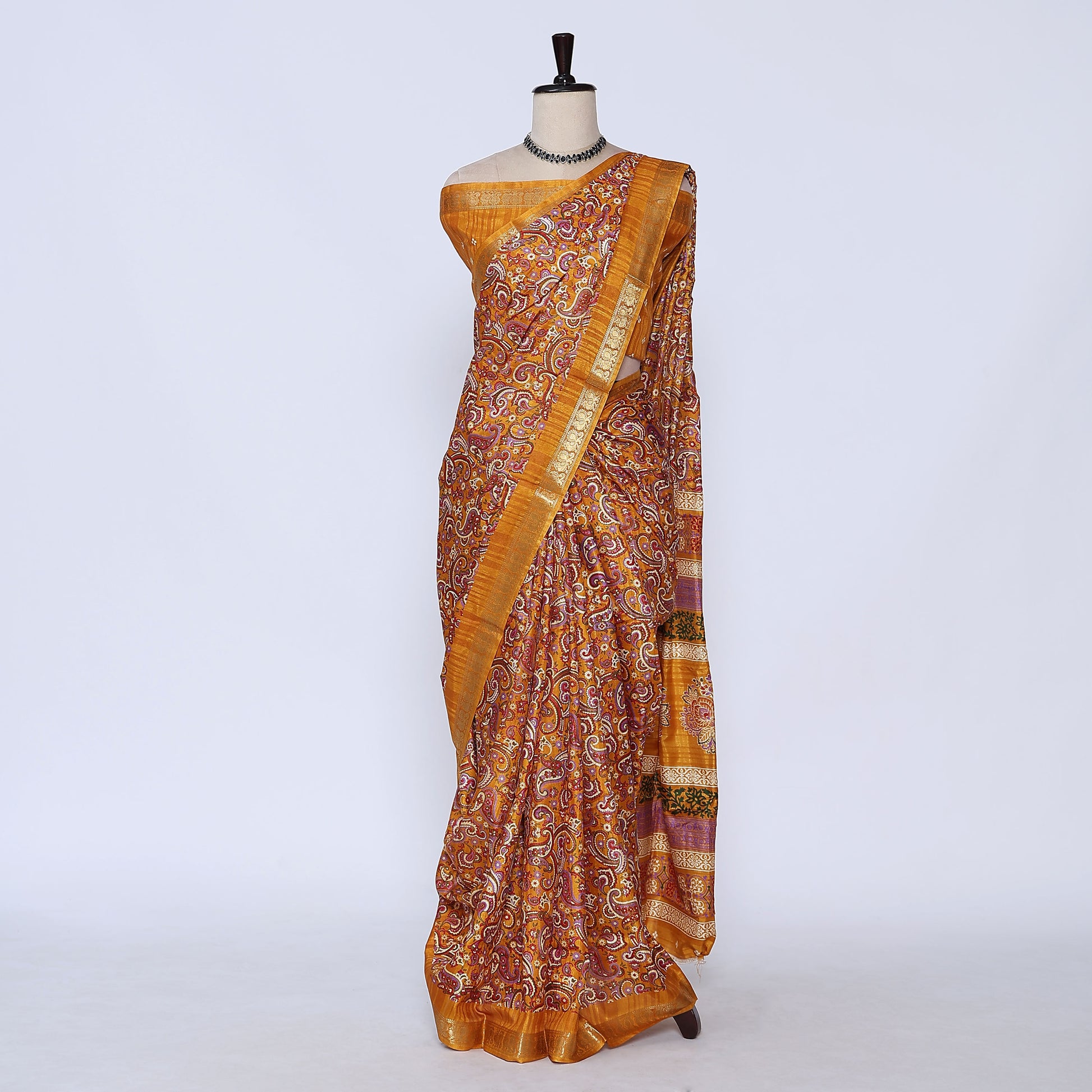 Yellow Art Silk Saree for Women | Family Events & Festive Occasion | Jeyachandran - Full View