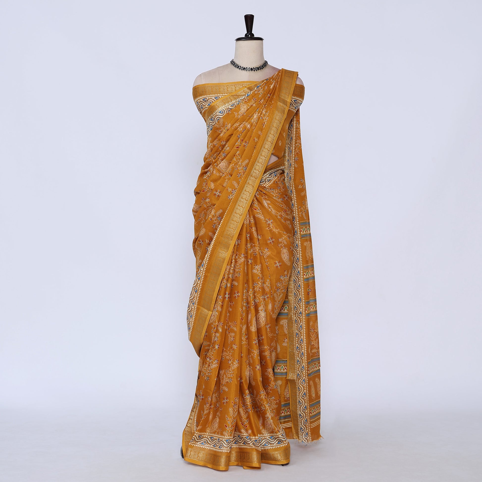 Yellow Art Silk Saree for Women | Family Events & Festive Occasion | Jeyachandran - Full View