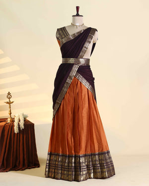 Dark Maroon & Orange