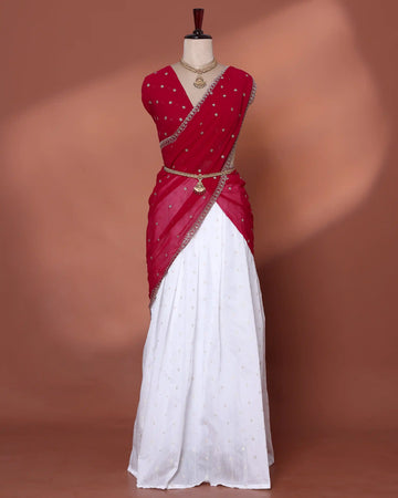 Cotton Semi Stitched Dhavani Set For Women | Festive Wear & Traditional Collection | Jeyachandran
