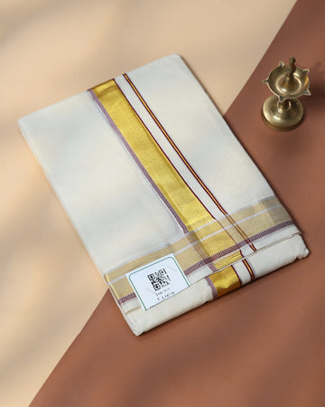 Men’s Traditional Handloom Cotton Dhoti | Family Function, Temple Visit, Wedding Function | Jeyachandran