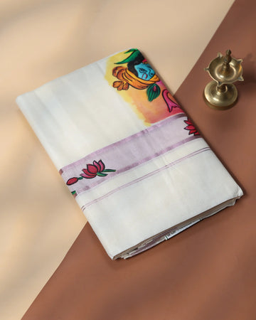 Men’s Traditional Handloom Cotton Dhoti | Family Function, Temple Visit, Wedding Function | Jeyachandran