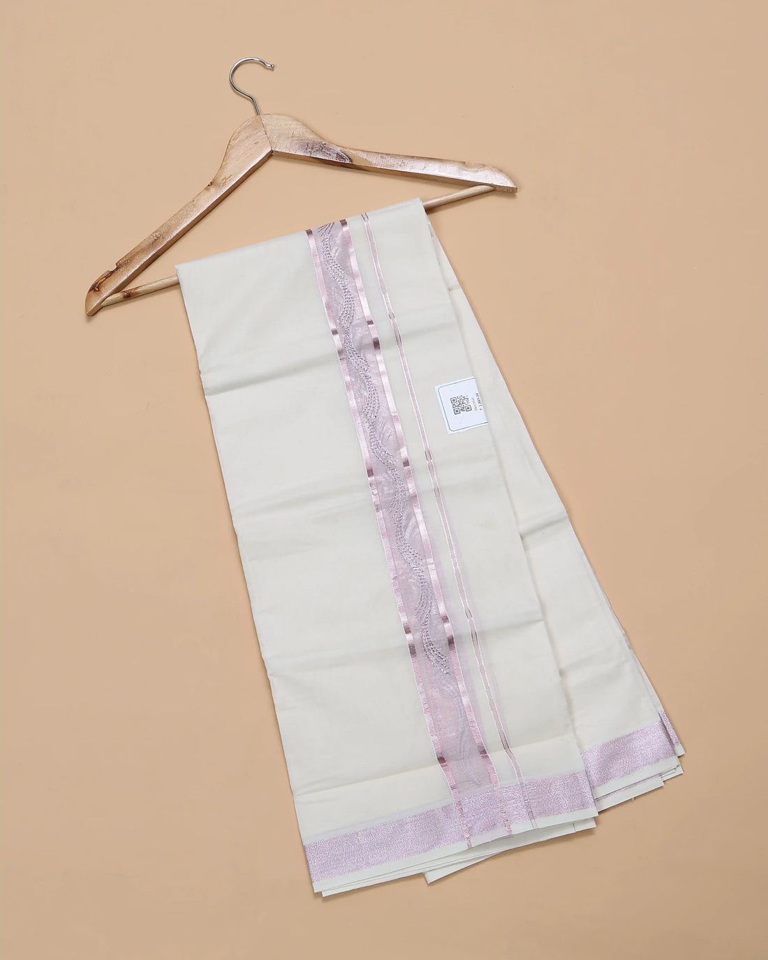 Men’s Traditional Handloom Cotton Dhoti | Family Function, Temple Visit, Wedding Function | Jeyachandran - Off White