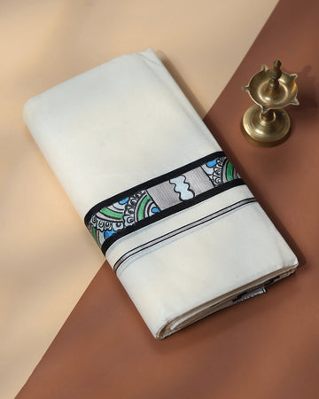 Men’s Traditional Handloom Cotton Dhoti | Family Function, Temple Visit, Wedding Function | Jeyachandran