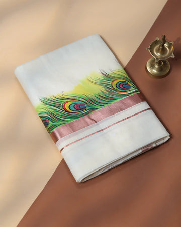 Men’s Traditional Handloom Cotton Dhoti | Family Function, Temple Visit, Wedding Function | Jeyachandran