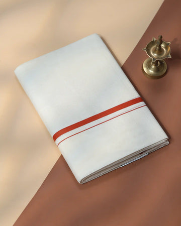 Men’s Traditional Handloom Cotton Dhoti | Family Function, Temple Visit, Wedding Function | Jeyachandran