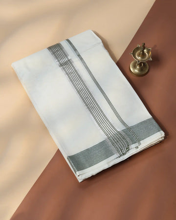 Men’s Traditional Handloom Cotton Dhoti | Family Function, Temple Visit, Wedding Function | Jeyachandran