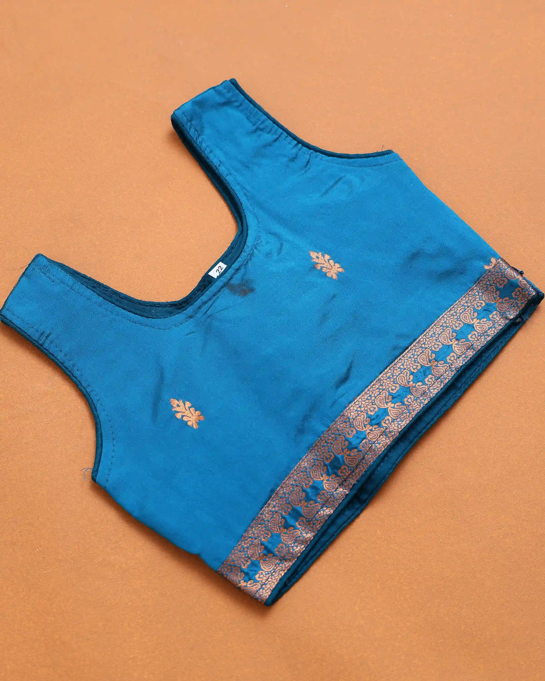 Turquoise Blue and Rani Pink Art Silk Pavadai Dhavani Set with Traditional Gold Zari Woven Peacock Border
