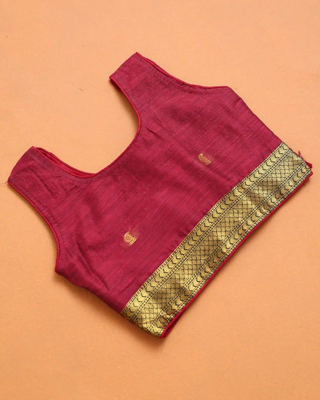 Deep Maroon and Black Art Silk Pavadai Dhavani Set with Traditional Gold Zari Paisley Woven Border