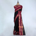 Black Kanchi Cotton Saree for Women | Festive Traditional Collection | Jeyachandran -Full View
