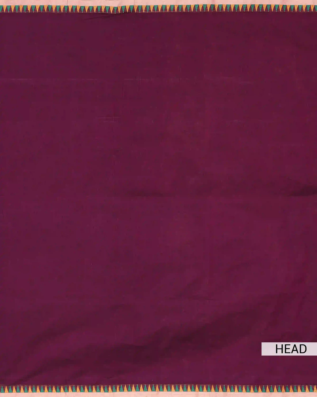 Women's Deep Wine Maroon Chettinad Cotton Saree with Multicolour Temple Motif Thread Woven Border