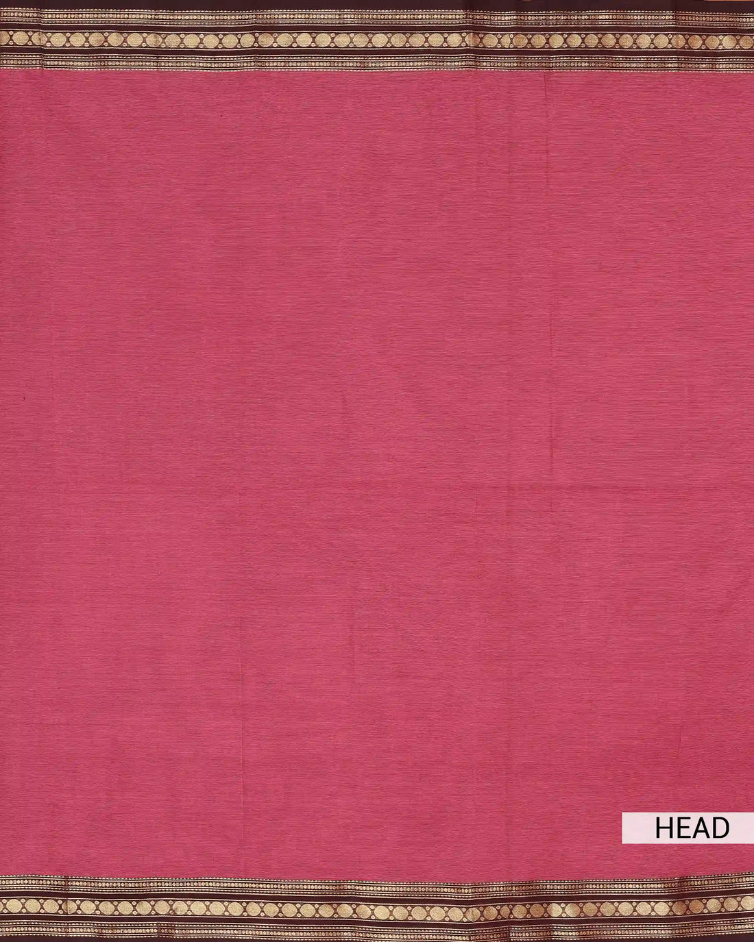Women's Dusty Rose Pink Chettinad Cotton Saree with Contrast Deep Maroon and Antique Gold Zari Woven Geometric Border