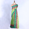 Green Chettinad Cotton Sarees for Women | Office Wear Daily Wear & Special Occasion | Jeyachandran  - Full View
