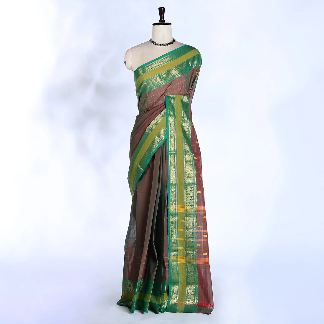 Maroon Chettinad Cotton Sarees for Women | Office Wear Daily Wear & Special Occasion | Jeyachandran - Full View