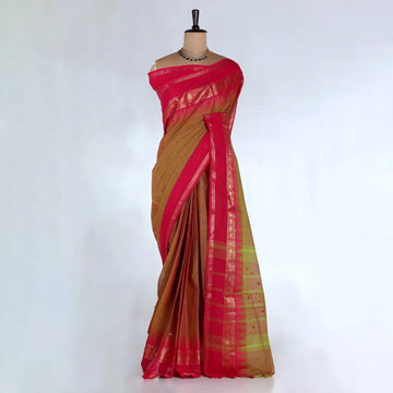 Olive Green Chettinad Cotton Sarees for Women | Office Wear Daily Wear & Special Occasion | Jeyachandran - Full View