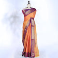 Orange Chettinad Cotton Sarees for Women | Office Wear Daily Wear & Special Occasion | Jeyachandran - Full View