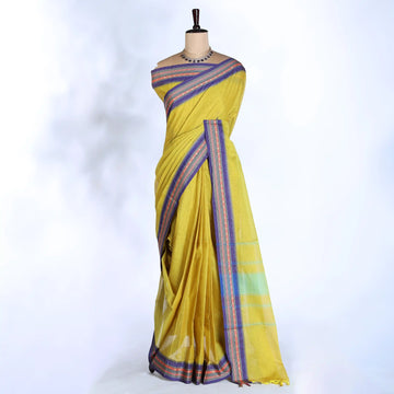 Yellow Chettinad Cotton Sarees for Women | Office Wear Daily Wear & Special Occasion | Jeyachandran - Full View