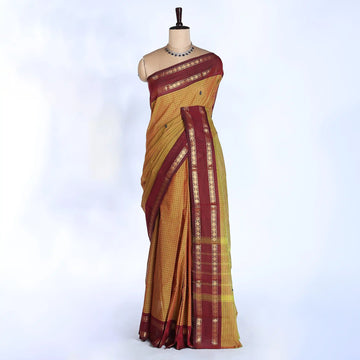 Yellow Chettinad Cotton Sarees for Women | Office Wear Daily Wear & Special Occasion | Jeyachandran - Full View