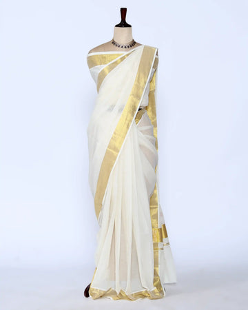 Kerala Kasavu Cotton Saree for Women | Onam Festival Wear, Family Function, Temple Visit | Jeyachandran