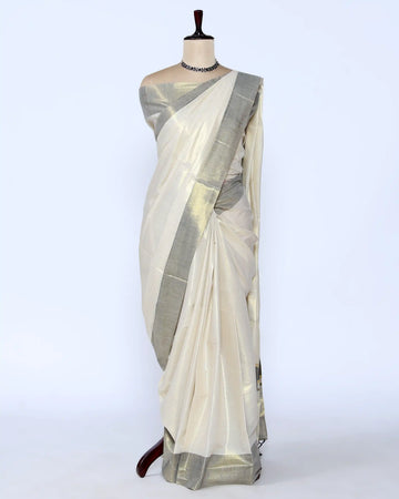 Kerala Kasavu Cotton Saree for Women | Onam Festival Wear, Family Function, Temple Visit | Jeyachandran