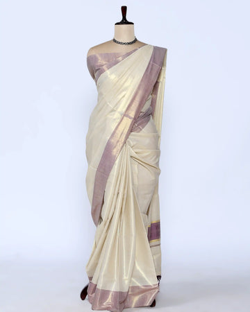 Kerala Kasavu Cotton Saree for Women | Onam Festival Wear, Family Function, Temple Visit | Jeyachandran