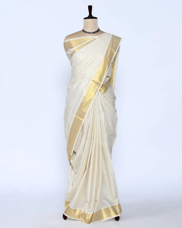 Kerala Kasavu Cotton Saree for Women | Onam Festival Wear, Family Function, Temple Visit | Jeyachandran