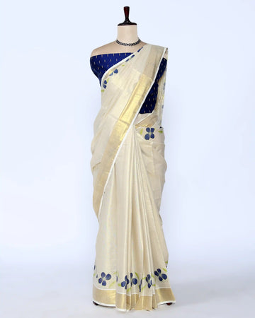 Kerala Kasavu Cotton Saree for Women | Onam Festival Wear, Family Function, Temple Visit | Jeyachandran