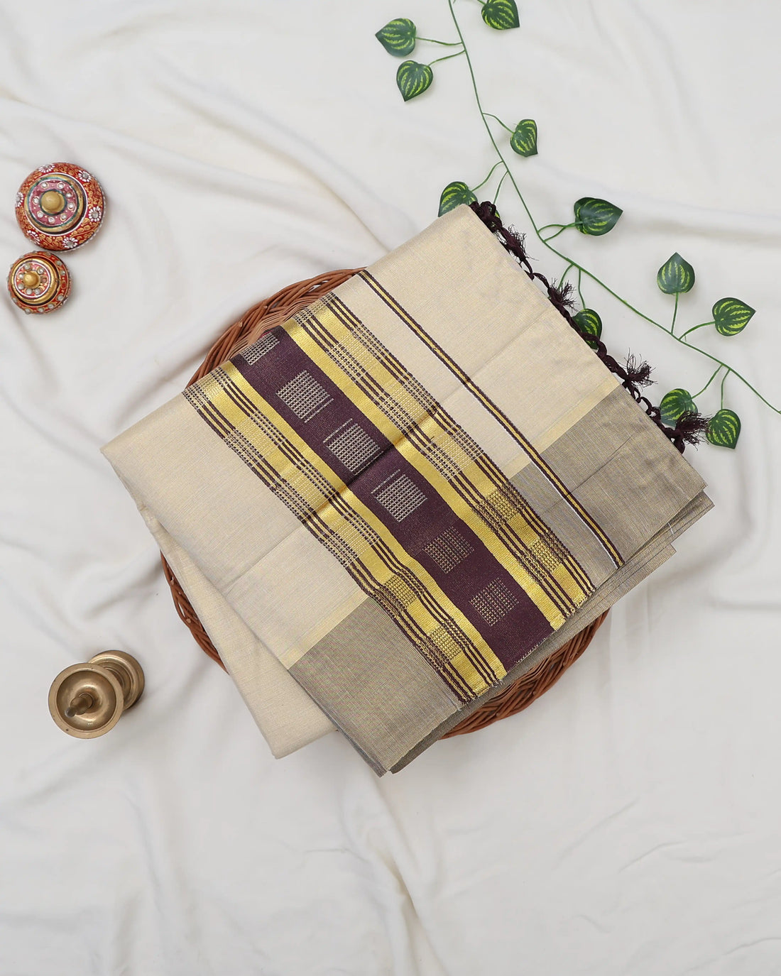 Kerala Kasavu Cotton Saree for Women | Onam Festival Wear, Family Function, Temple Visit | Jeyachandran