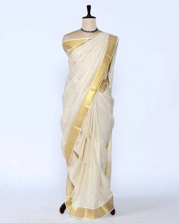 Kerala Kasavu Cotton Saree for Women | Onam Festival Wear, Family Function, Temple Visit | Jeyachandran
