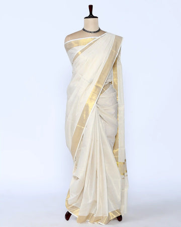 Kerala Kasavu Cotton Saree for Women | Onam Festival Wear, Family Function, Temple Visit | Jeyachandran