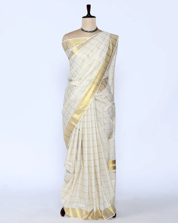 Kerala Kasavu Cotton Saree for Women | Onam Festival Wear, Family Function, Temple Visit | Jeyachandran