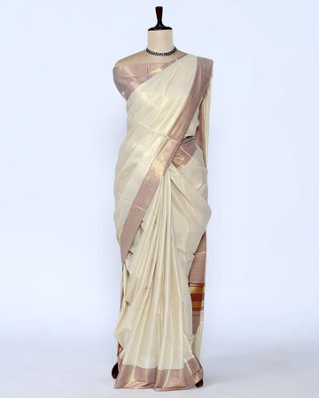Kerala Kasavu Cotton Saree for Women | Onam Festival Wear, Family Function, Temple Visit | Jeyachandran